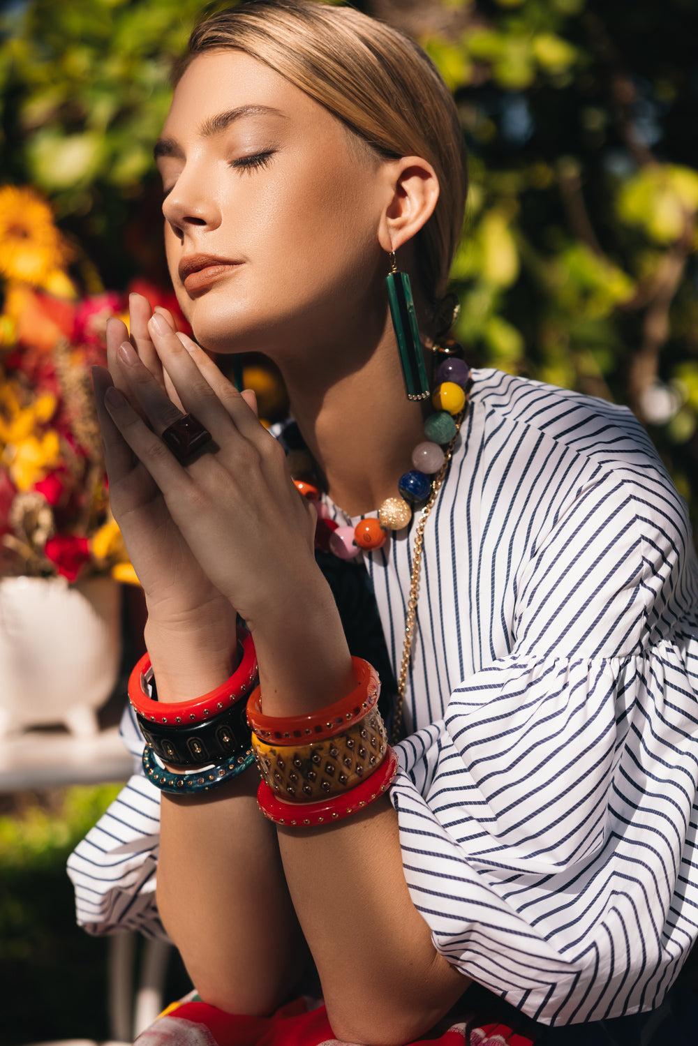 Garnet Yellow Bakelite Bangle | MARK DAVIS – Marissa Collections