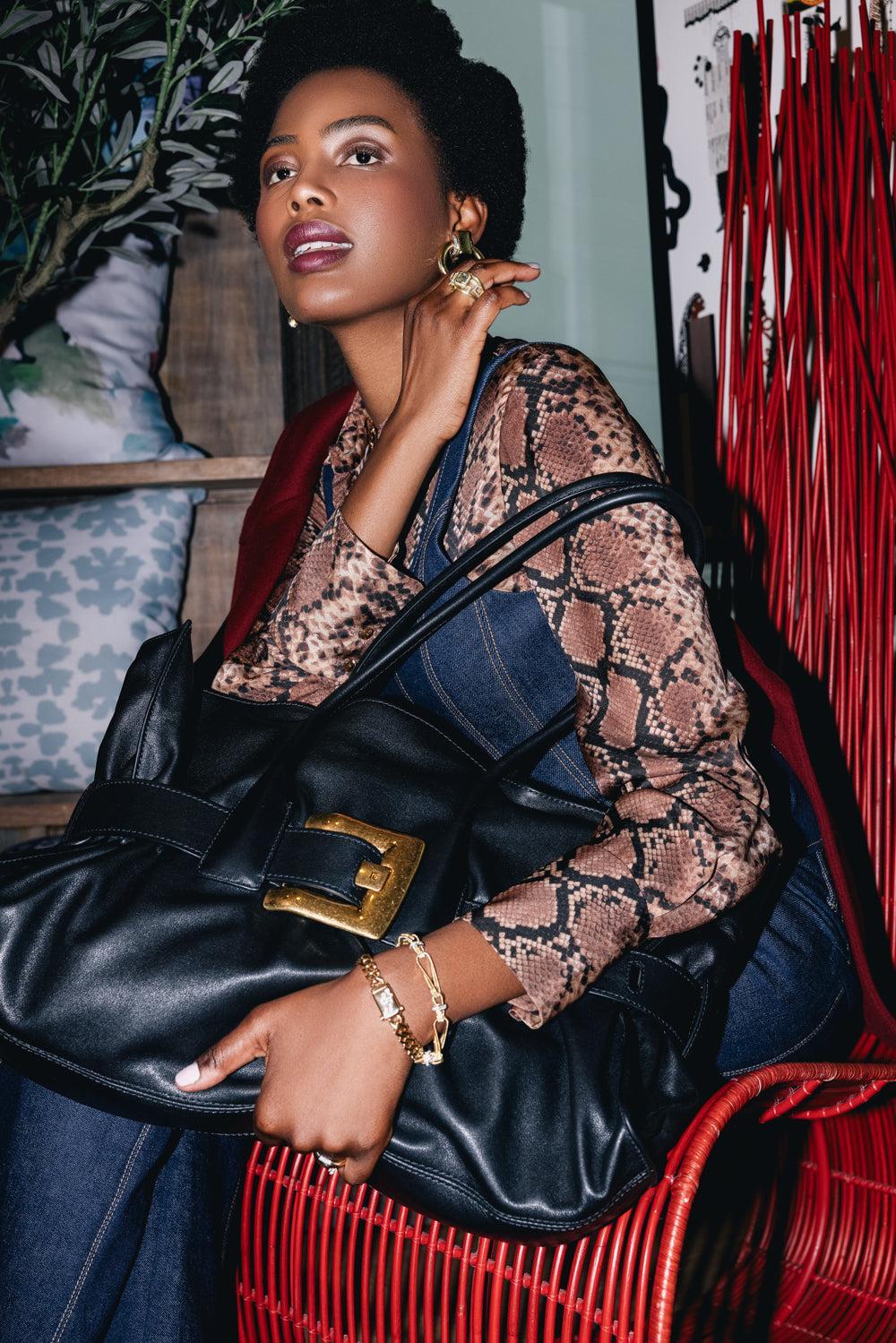 Large Anthem Bag - Noir-NOIR-O/S-HANDBAGSHOULDER-BALMAIN