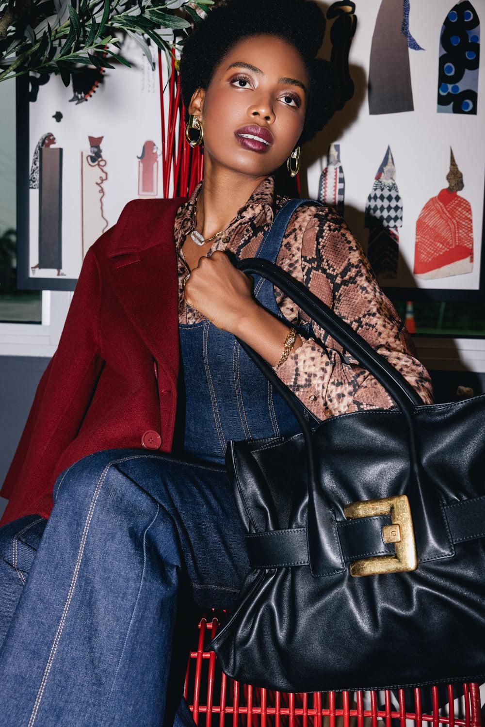 Large Anthem Bag - Noir-NOIR-O/S-HANDBAGSHOULDER-BALMAIN