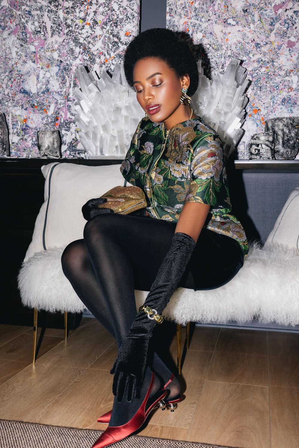 Black Enamel Twin Lion Scroll Bracelet-YELLOW GOLD-JEWELRYFINE JEWELBRACELET O-DAVID WEBB