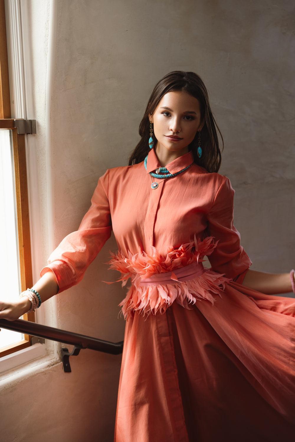 Ribbon Belt - Flamingo Pink-PKFLAMGO-S-ACCESSORIEBELTS-SARA ROKA