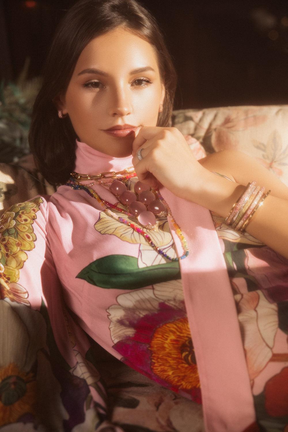 Pink Sapphire Ghost Bracelet-ROSE GOLD-16-JEWELRYFINE JEWELBRACELET O-FULLORD