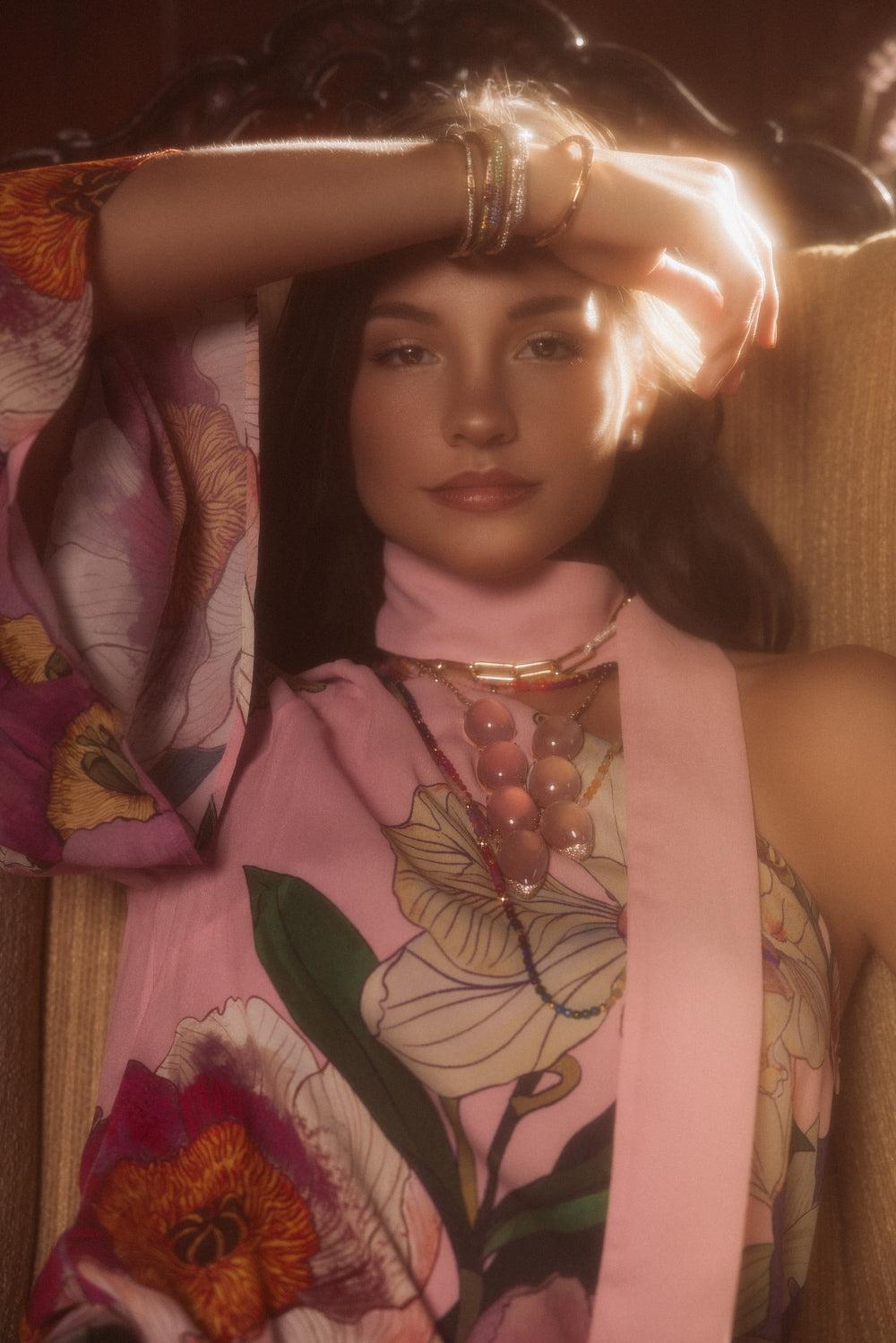 Pink Sapphire Brique Necklace-ROSE GOLD-JEWELRYFINE JEWELNECKLACE O-ROBINSON PELHAM