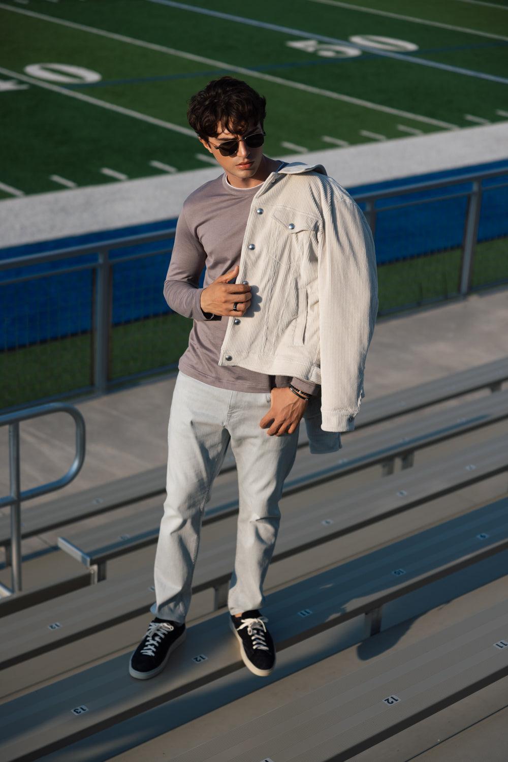 Diamond Section Matte Black Pura Stretch Ring-WHITE GOLD-8.5-JEWELRYFINE JEWELRING-ROBERTO DEMEGLIO