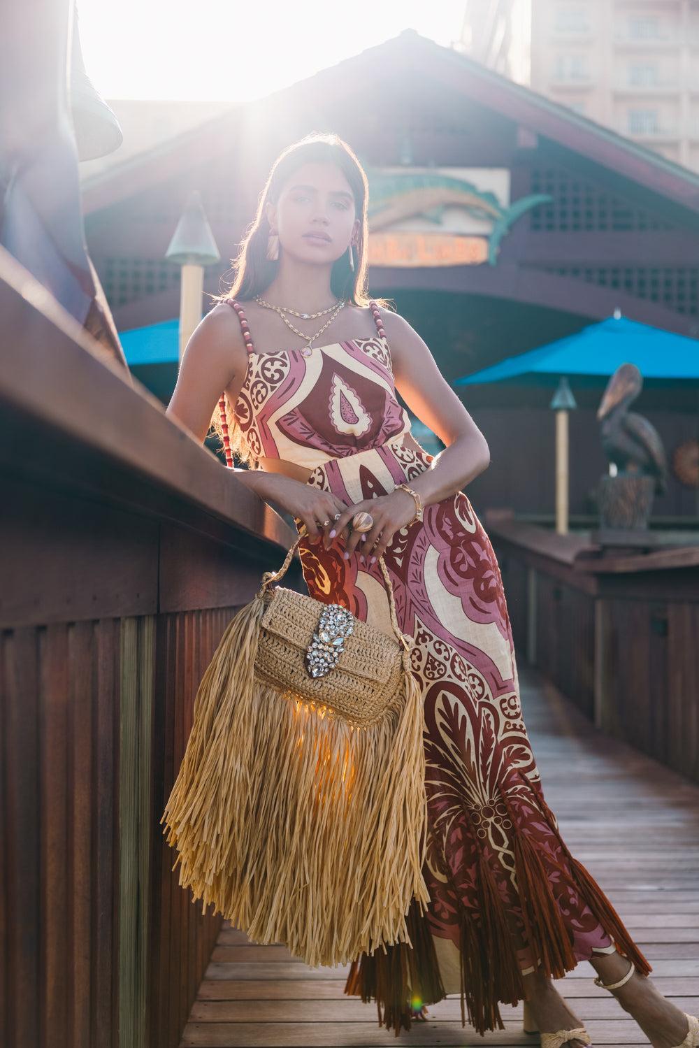 Habibi Fringe Bag - Natural | GEDEBE – Marissa Collections