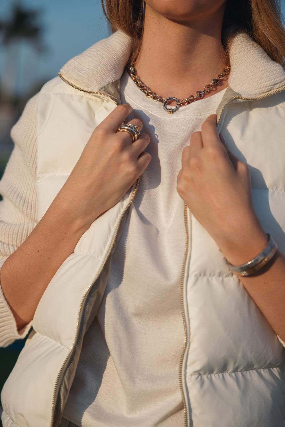 Atlantis MX Pavé Necklace-YELLOW GOLD-JEWELRYFINE JEWELNECKLACE O-SPINELLI KILCOLLIN