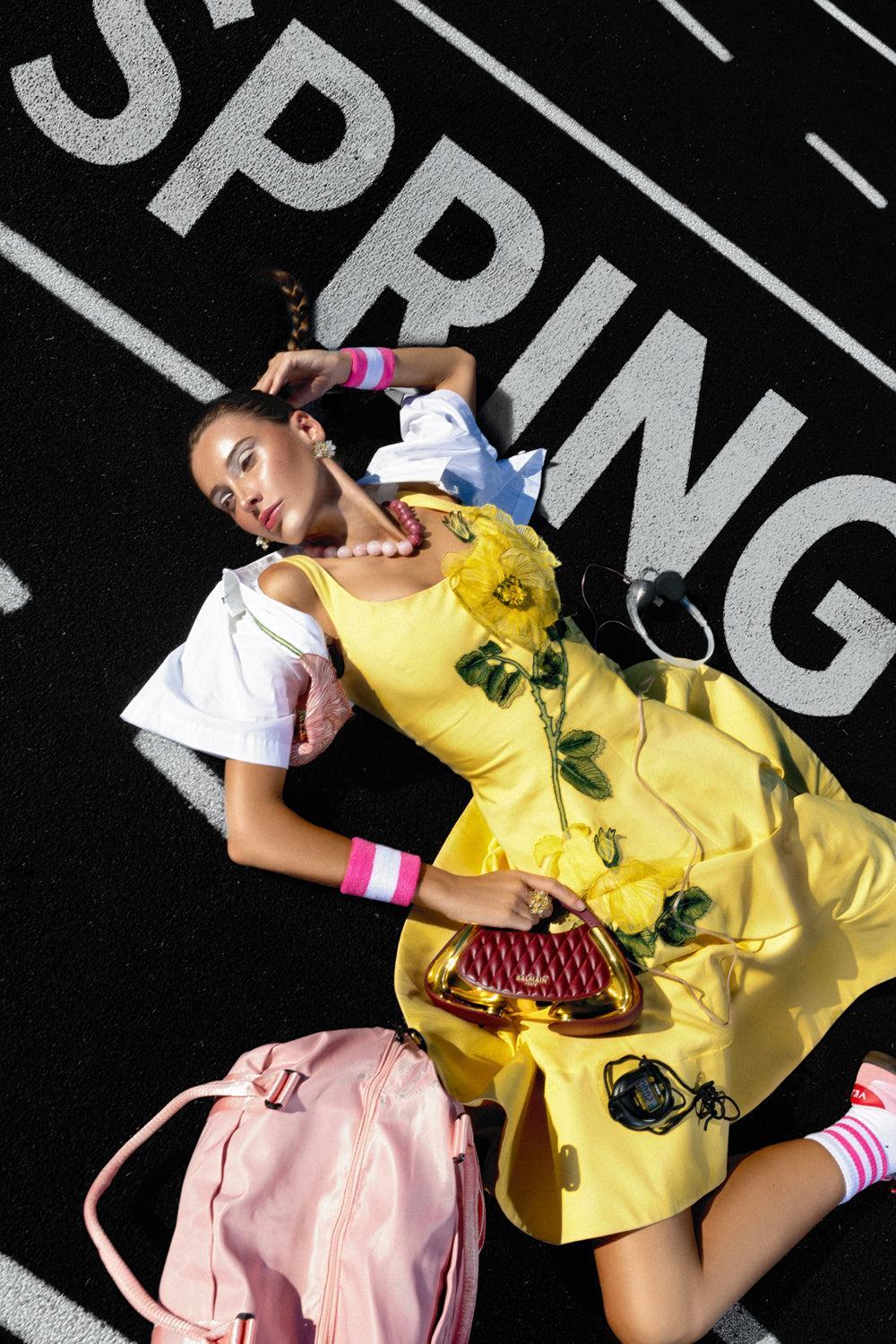 Peony Embroidered Full Dress-FLORAL-2-CLOTHINGDRESSCOCKTAIL-LELA ROSE