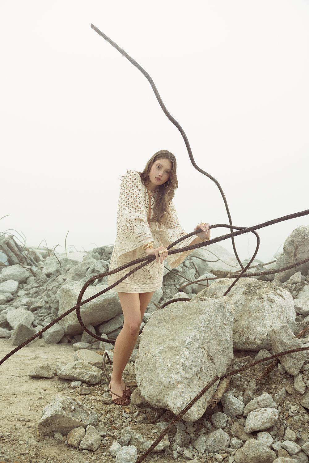 Indra Embroidered Mini Dress-BROWN-0P-CLOTHINGDRESSCASUAL-ZIMMERMANN