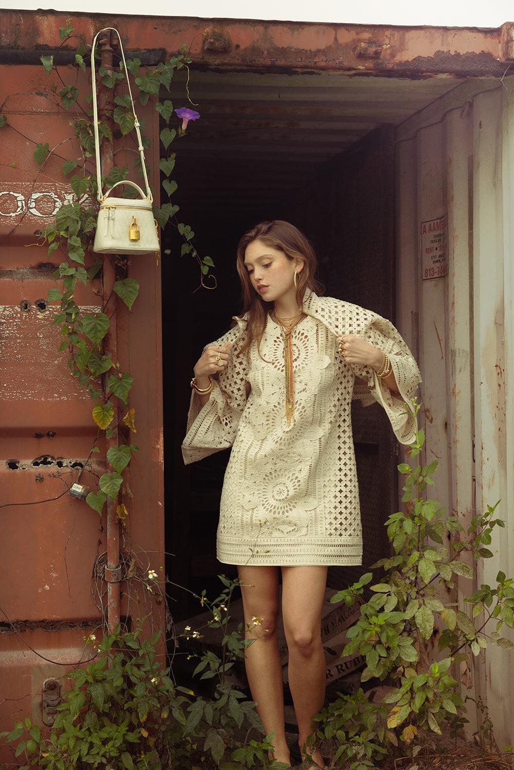 Indra Embroidered Mini Dress-BROWN-0P-CLOTHINGDRESSCASUAL-ZIMMERMANN