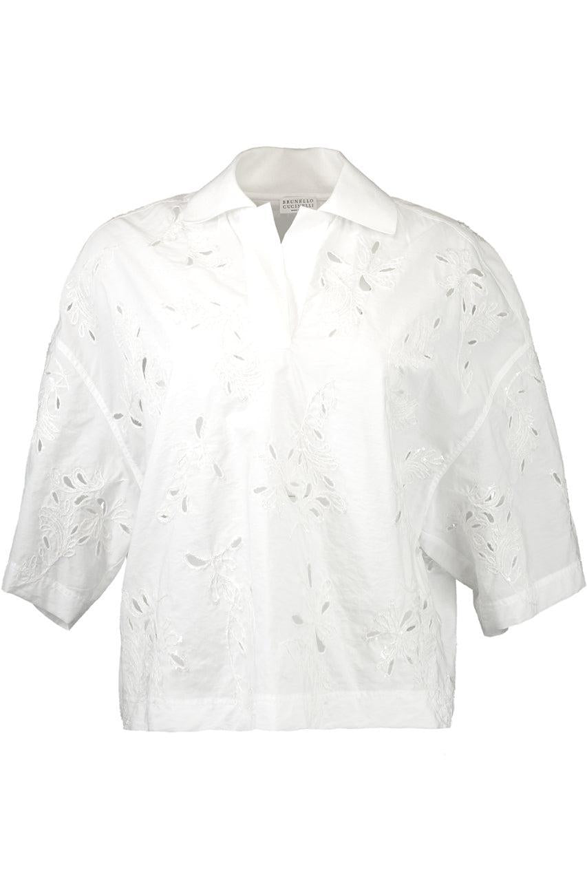 Short Sleeve Pullover-WHITE-XS-CLOTHINGTOPKNITS-BRUNELLO CUCINELLI