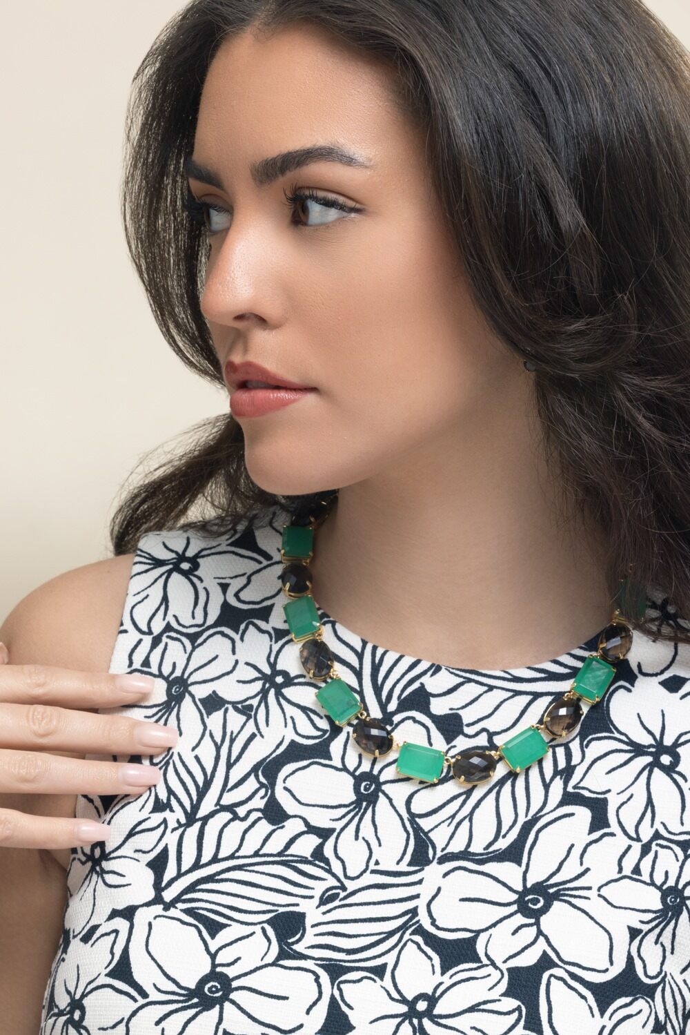 Smoky Green Quartz Rhea Necklace-GREEN-JEWELRYBOUTIQUENECKLACE O-BOUNKIT JEWELRY