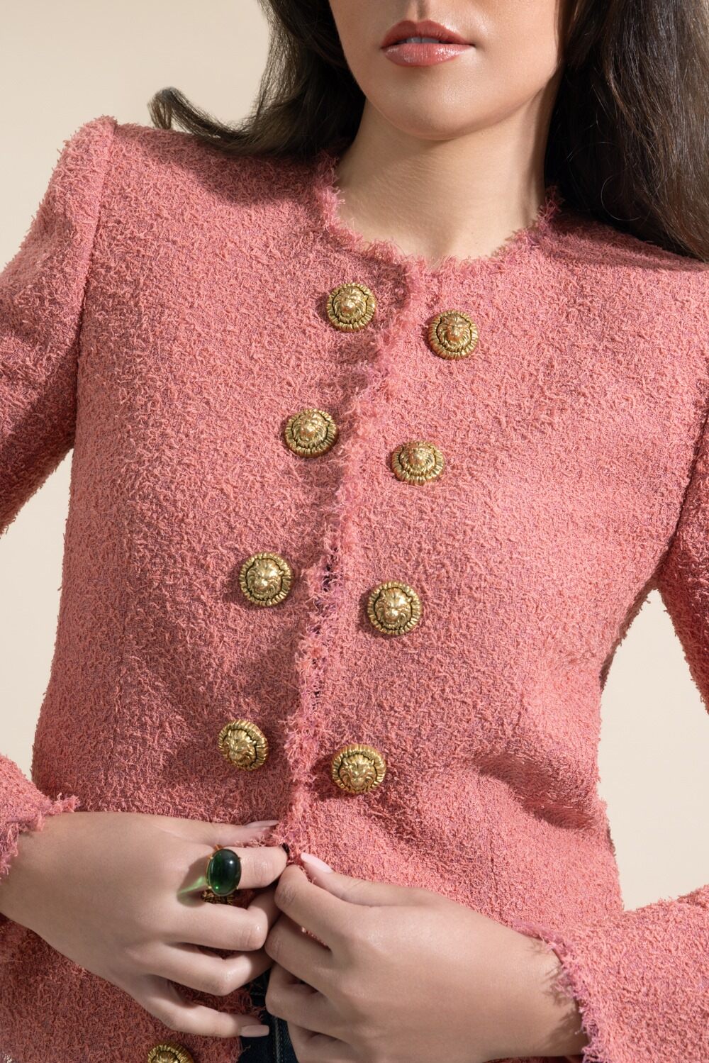 Spencer Jacket - Rose-PINK-36-CLOTHINGTOPCARDIGAN-BALMAIN