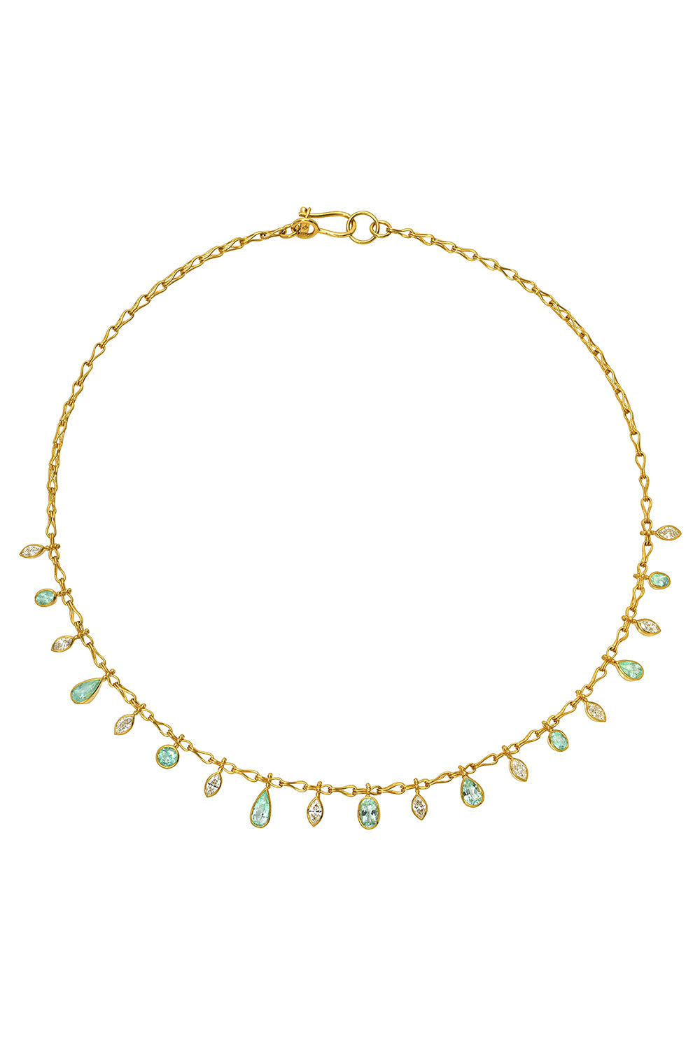 Paraiba Tourmaline Diamond Fringe Necklace