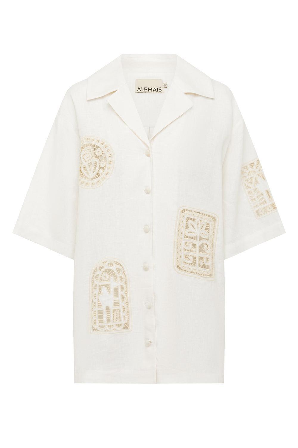 Rosemary Embroidered Shirt-CREAM-0-CLOTHINGTOPBLOUSE-ALEMAIS