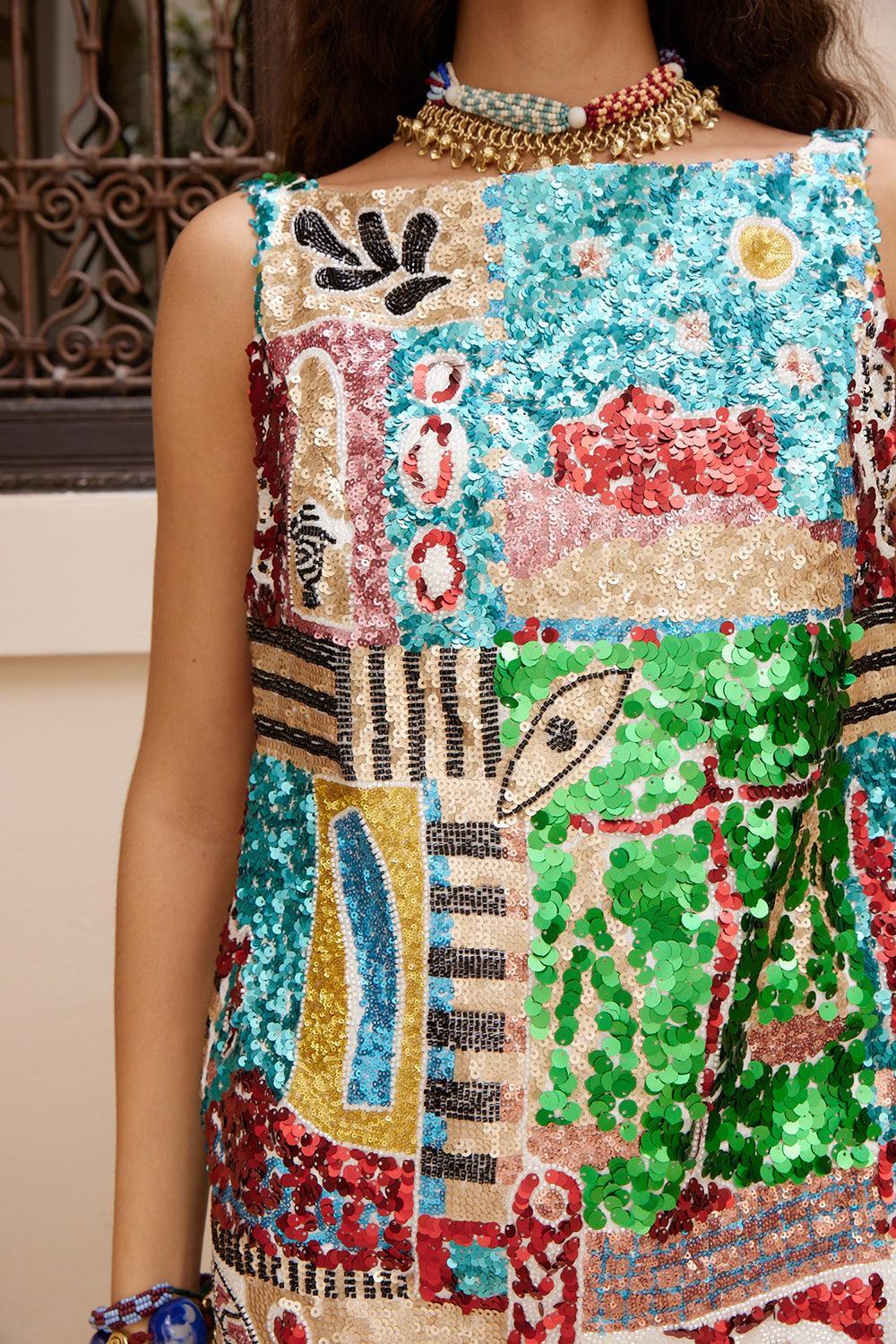 Jazz Embellished Mini Dress-MULTI-2-CLOTHINGDRESSCASUAL-ALEMAIS