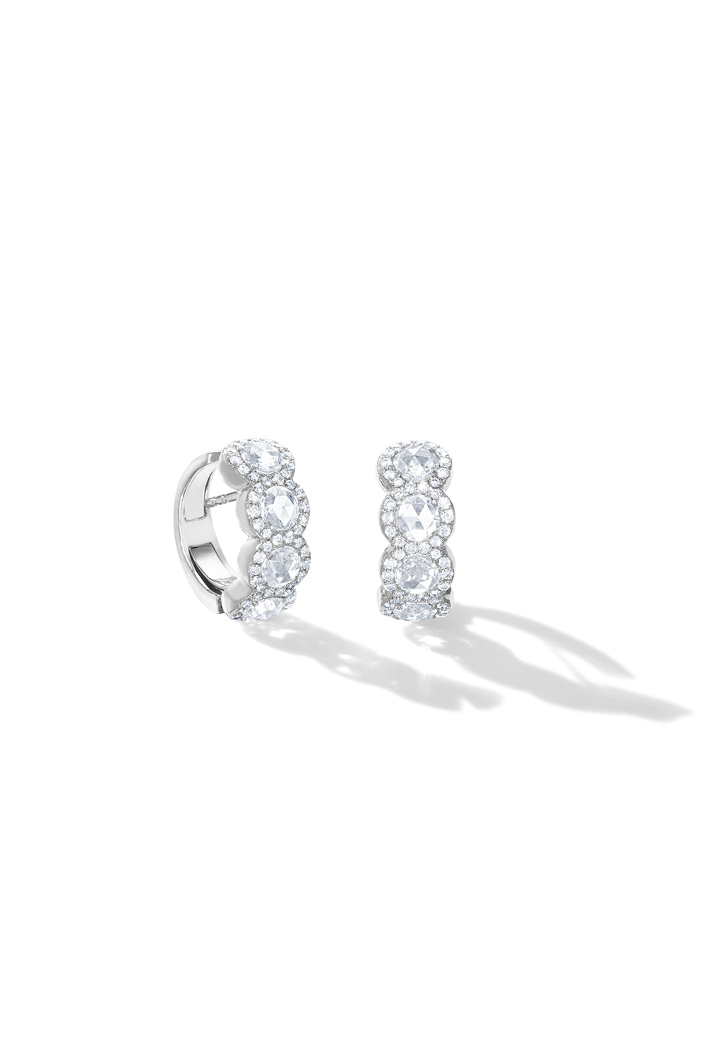 Scallop Huggie Earrings-WHITE GOLD-JEWELRYFINE JEWELEARRING-64 FACETS