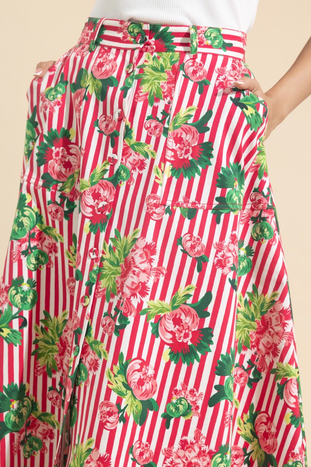 Kali Skirt-STRIPE-2-CLOTHINGSKIRTMIDI-SALONI