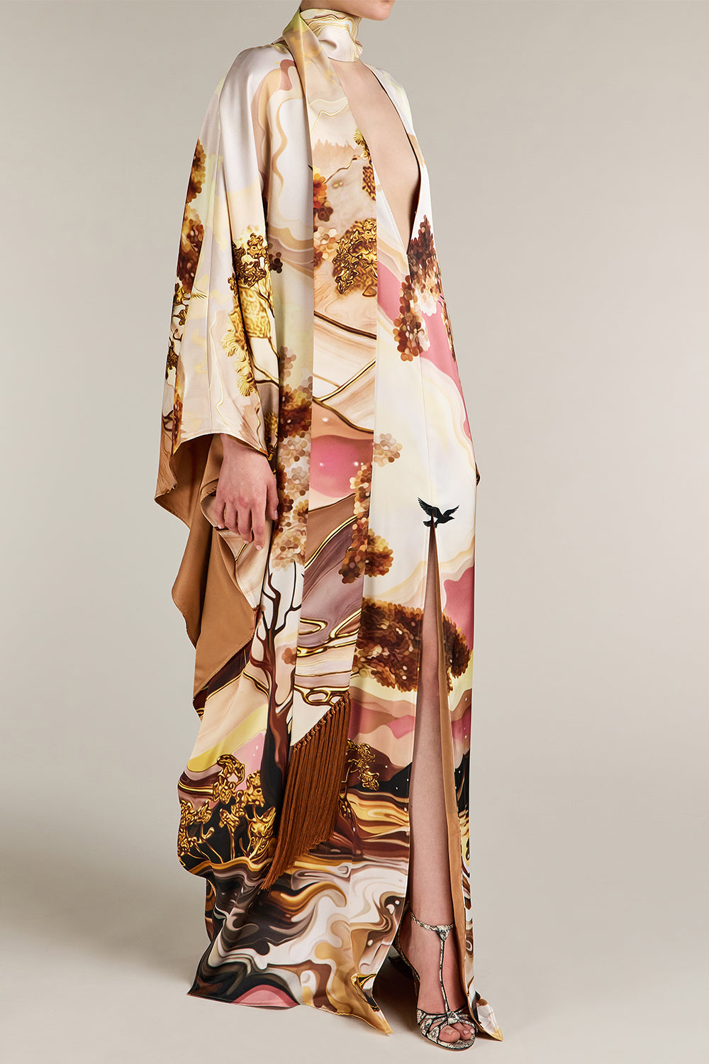 Kira Abstract Print Kaftan Dress