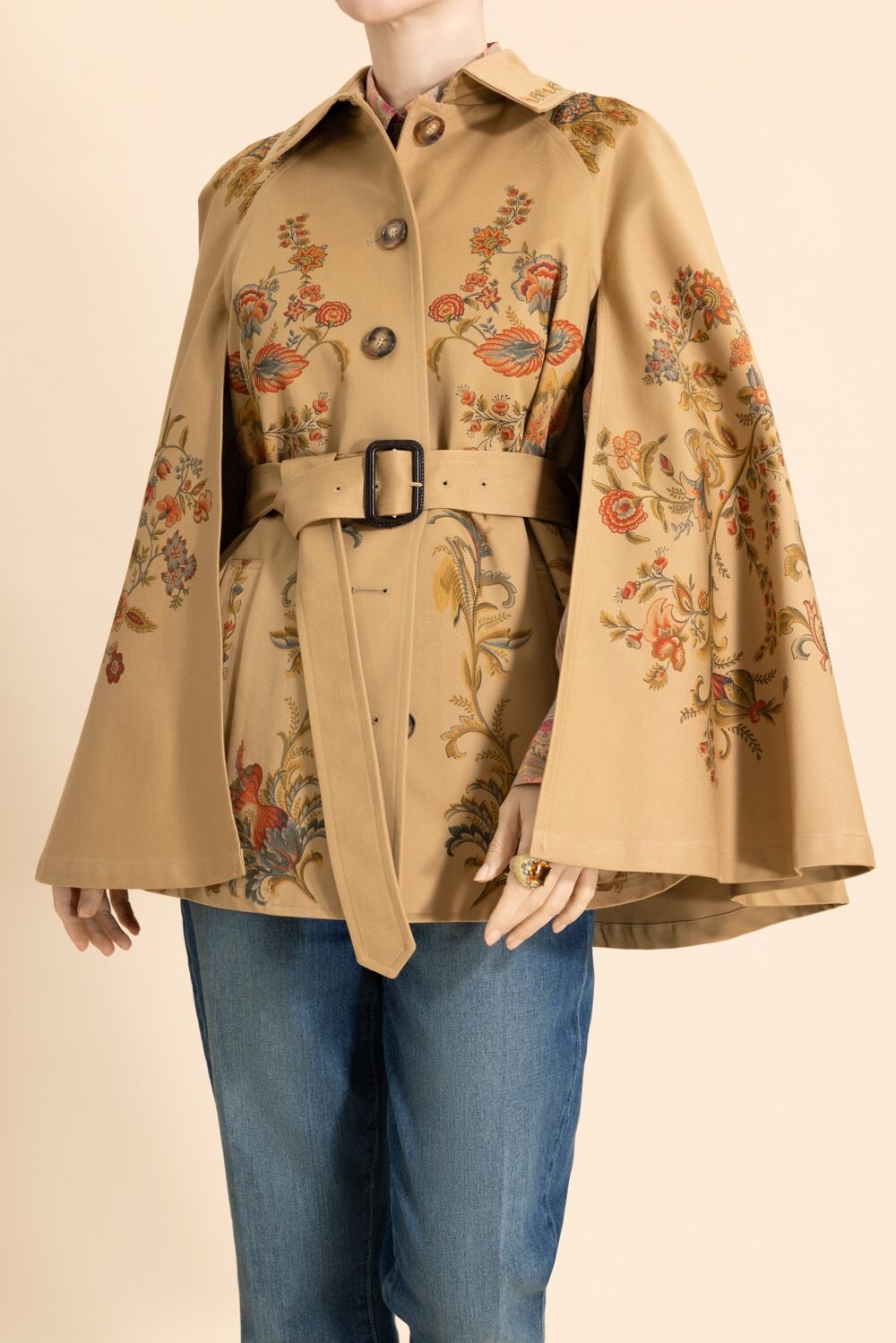 Belted Print Cape Jacket-PRNTBGE-40-CLOTHINGJACKETCASUAL-ETRO