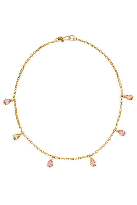 Sapphire Diamond Flare Necklace