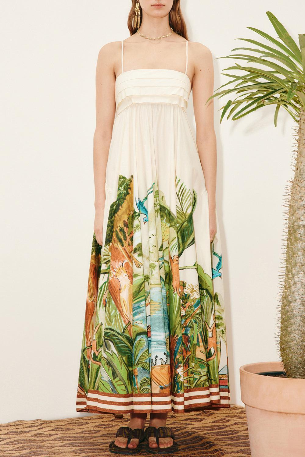 Toucan Tango Midi Dress-CREAM-0-CLOTHINGDRESSCASUAL-ALEMAIS