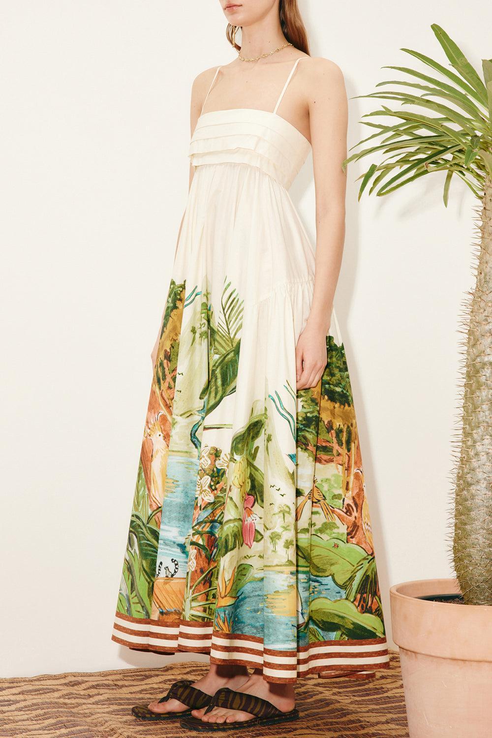 Toucan Tango Midi Dress-CREAM-0-CLOTHINGDRESSCASUAL-ALEMAIS
