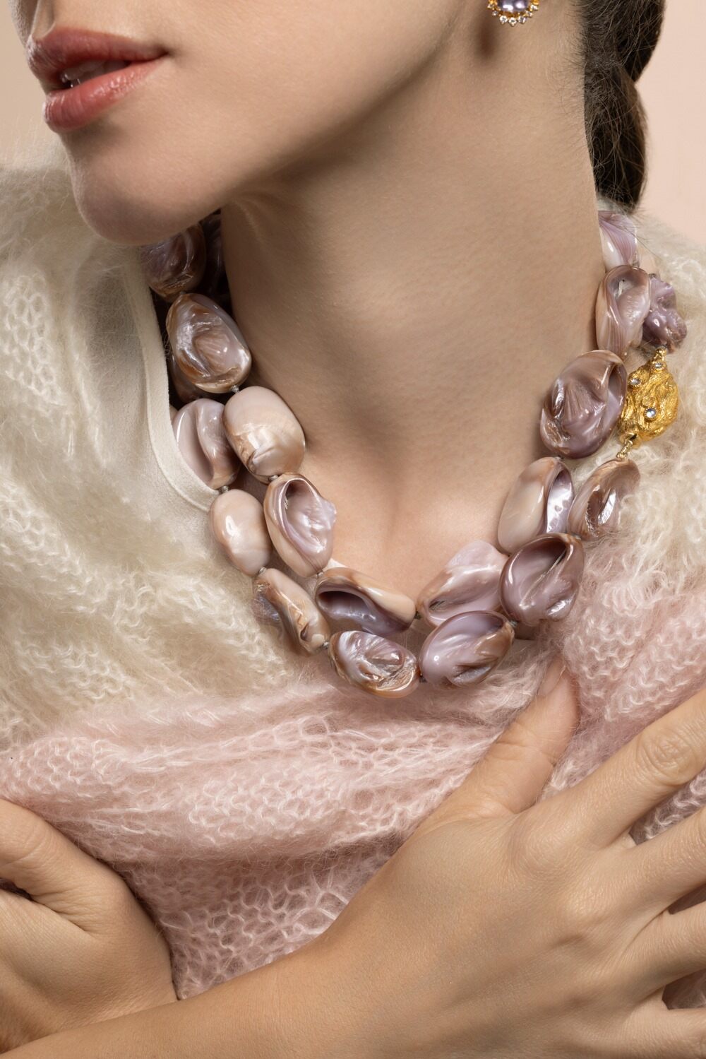 Moonstone Pearl Necklace-YELLOW GOLD-JEWELRYFINE JEWELNECKLACE O-VICTOR VELYAN