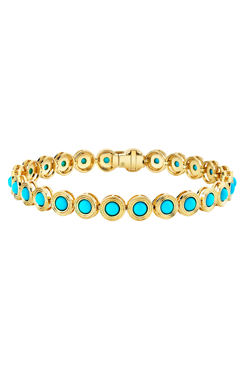 Turquoise Fluted Tennis Bracelet