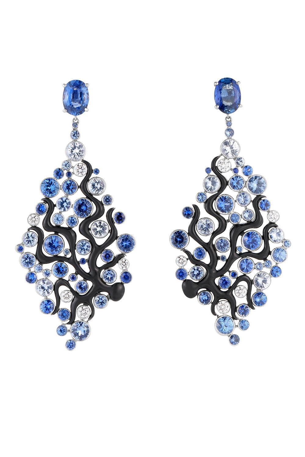 Sapphire Forest Earrings-PLATINUM-JEWELRYFINE JEWELEARRING-CICADA