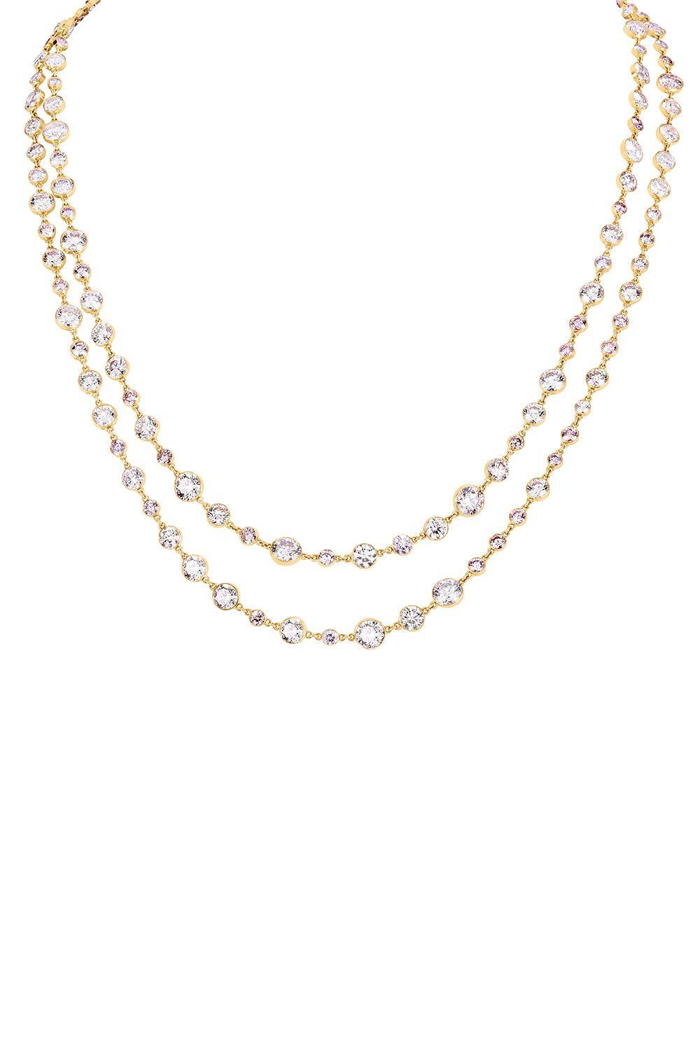 Multicolor Diamond Chain Necklace-YELLOW GOLD-JEWELRYFINE JEWELNECKLACE O-CICADA