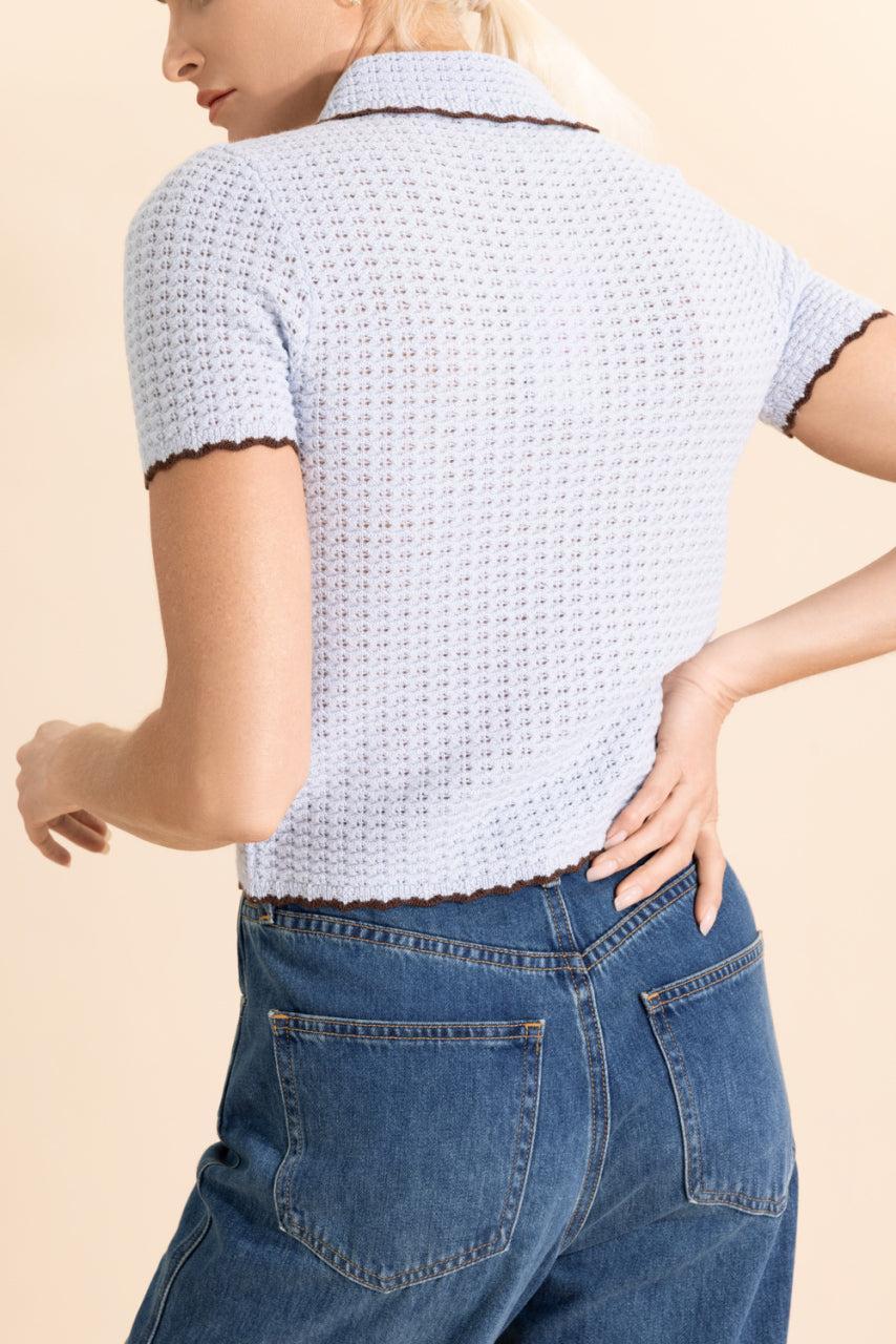 Melody Polo - Light Blue Brown-BLUE-XS-CLOTHINGTOPKNITS-CARA CARA