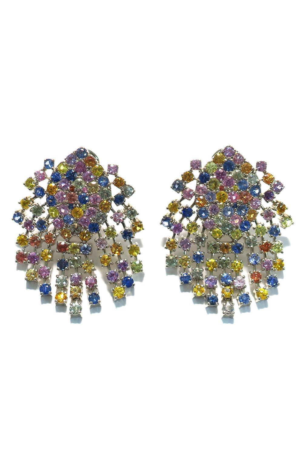 Mixed Sapphire Earrings-WHITE GOLD-JEWELRYFINE JEWELEARRING-ALEXANDER LAUT