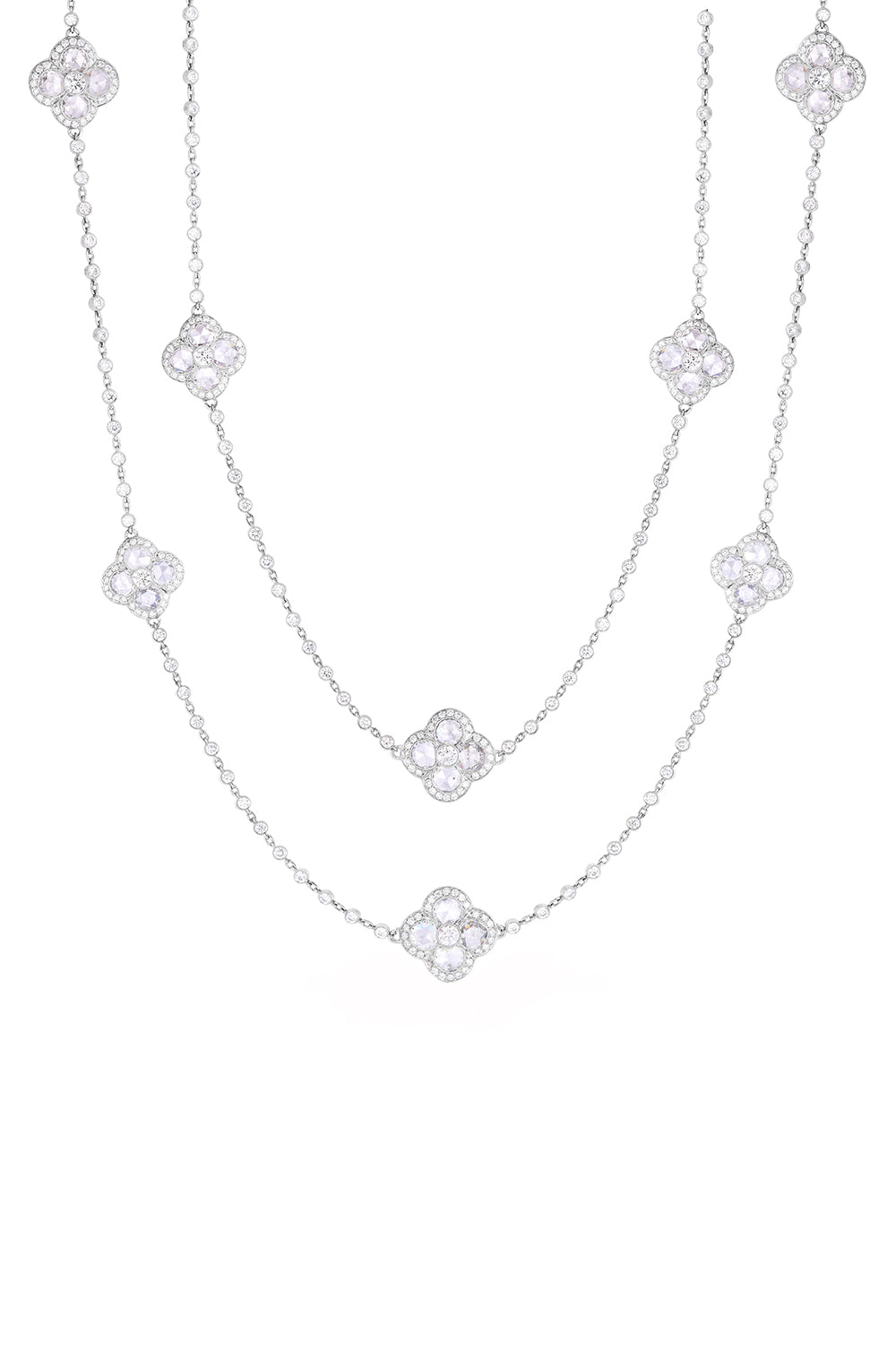 Diamond Floral Chain Necklace