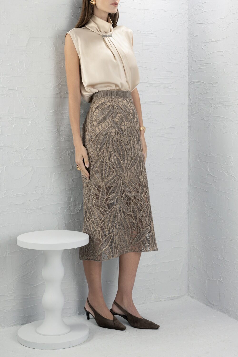 Opera Embroidered Pencil Skirt-WHITE-38-CLOTHINGSKIRTKNEE LENGT-BRUNELLO CUCINELLI