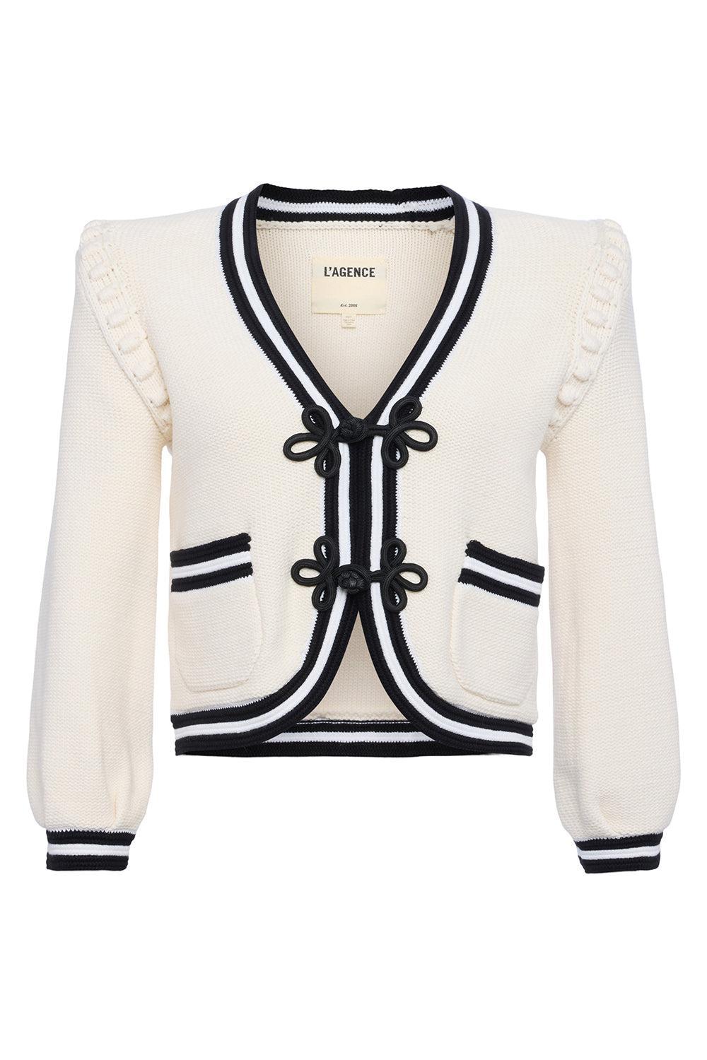 Kaito Cardigan-IVOR/BLK-XS-CLOTHINGTOPCARDIGAN-L'AGENCE