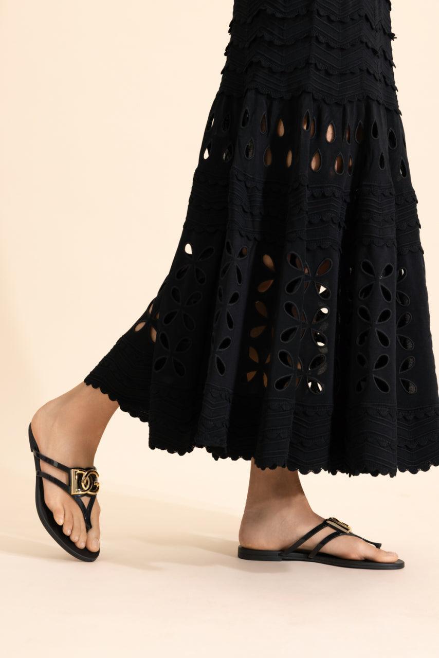 Rubber Thong Sandal - Black-BLACK-36-SHOESANDAL-DOLCE & GABBANA