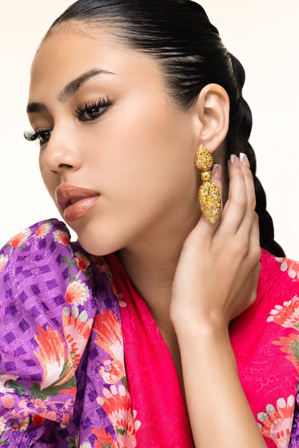 Orange Yellow Fancy Diamond Earrings-YELLOW GOLD-JEWELRYFINE JEWELEARRING-ARUNASHI