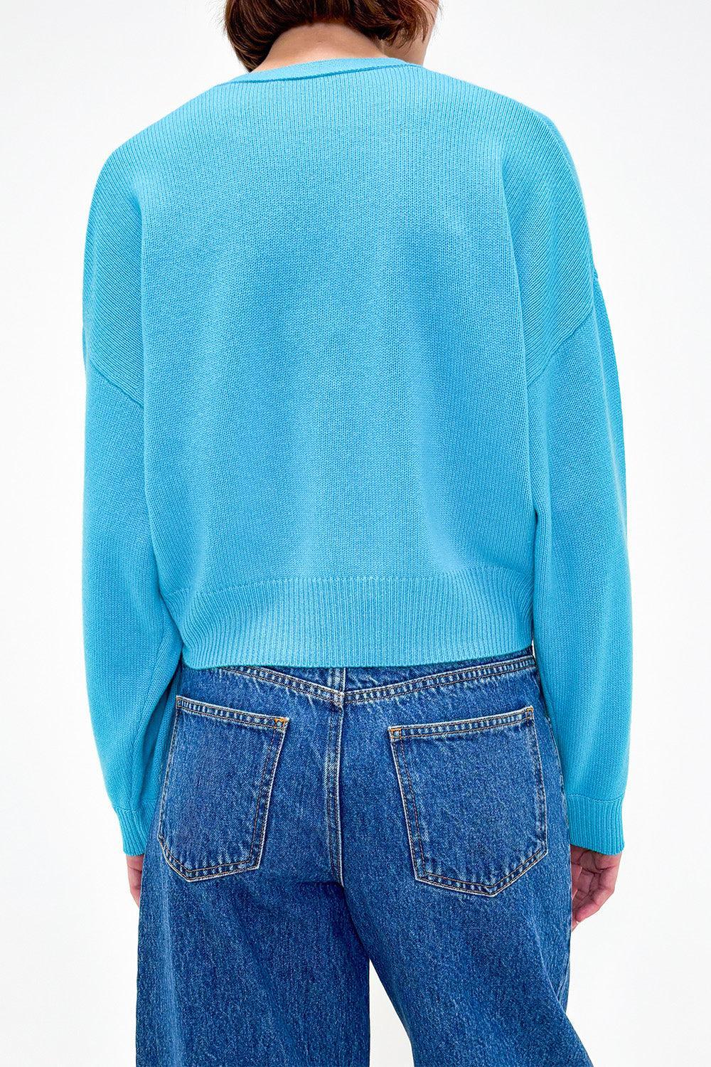 V Neck Cardigan-BLUE-XS-CLOTHINGTOPCARDIGAN-ODEEH