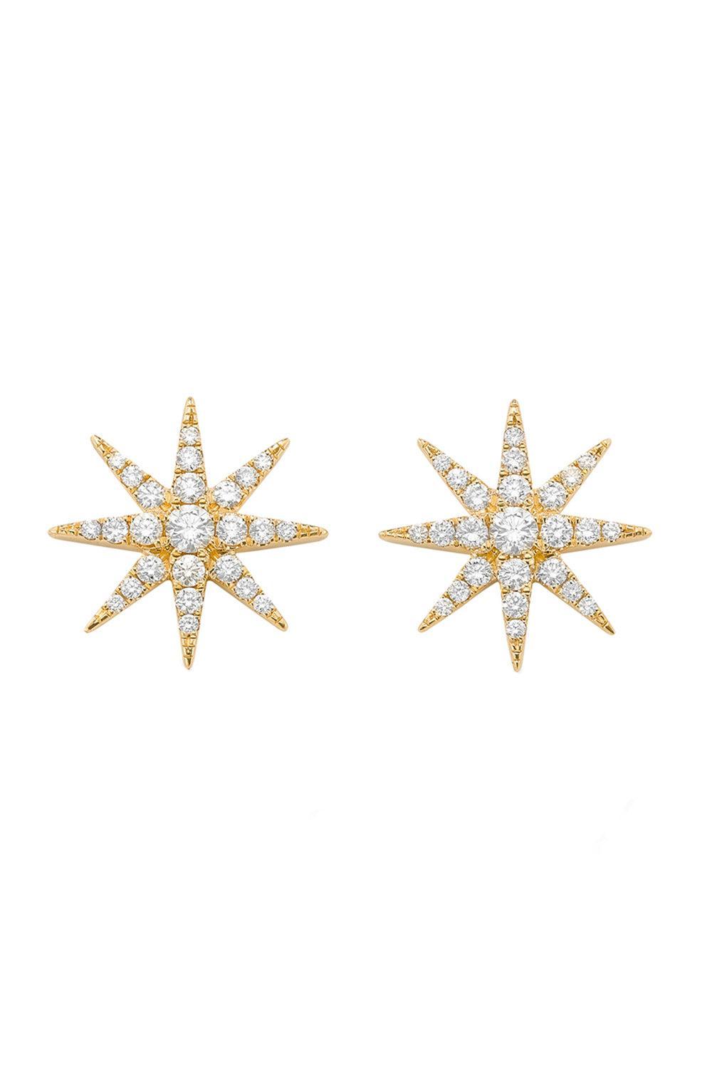Tsavorite Diamond Star Drop Earrings-YELLOW GOLD-JEWELRYFINE JEWELEARRING-ROBINSON PELHAM
