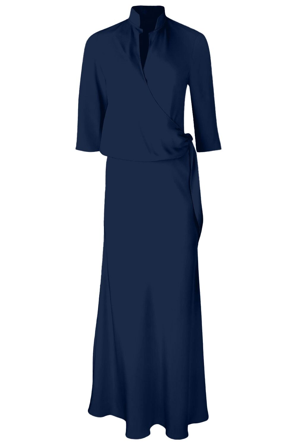 Blouse Maxi Dress - Navy-BLUE-P-CLOTHINGDRESSGOWN-PETER COHEN