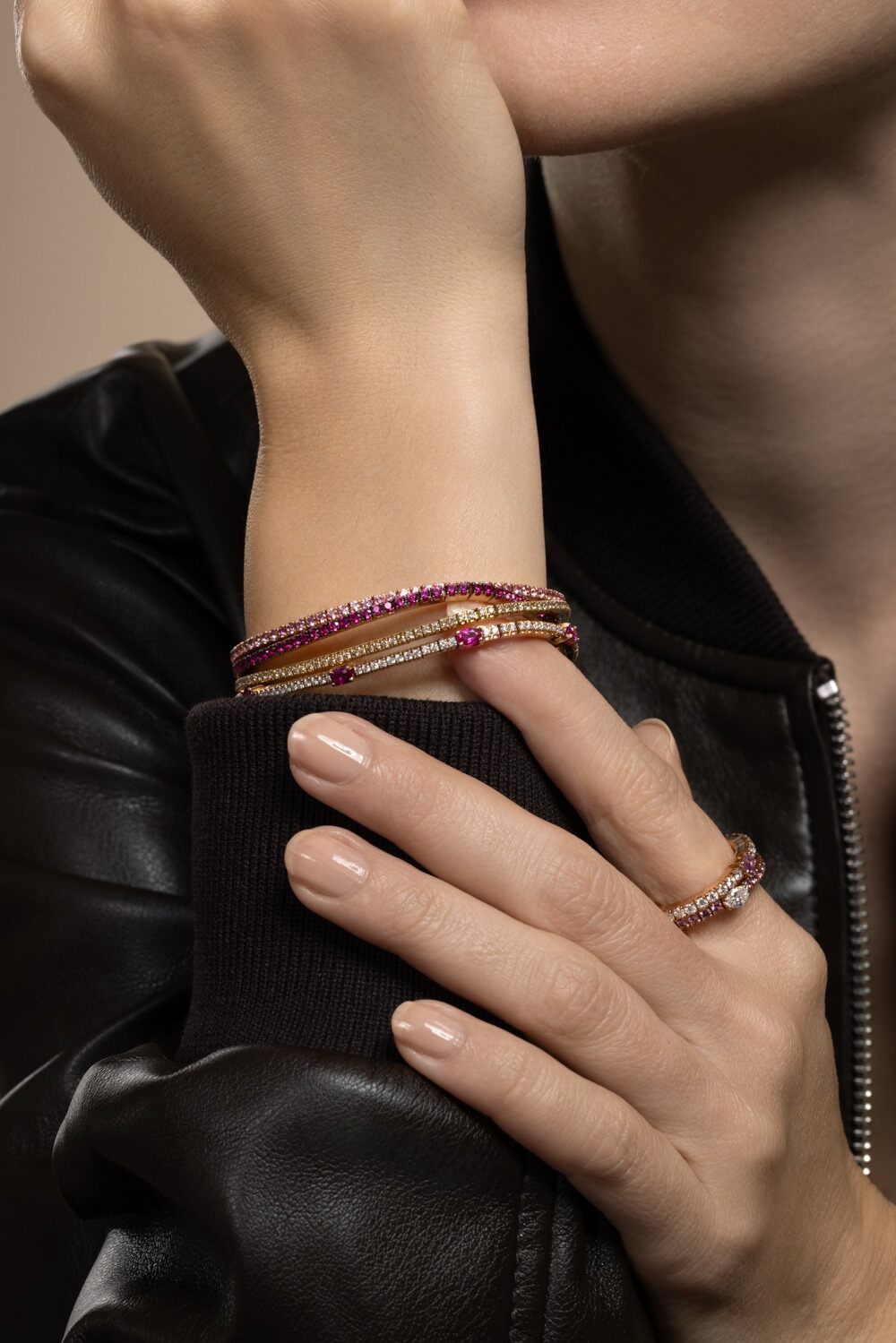 Diamond Extensible Stretch Tennis Bracelet - Yellow Gold 1-YELLOW GOLD-JEWELRYFINE JEWELBRACELET O-ROBERTO DEMEGLIO