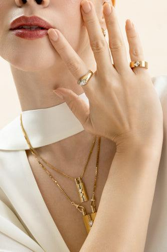 Diamond Mini Eres Ring-YELLOW GOLD-6.25-JEWELRYFINE JEWELRING-LORAIDA