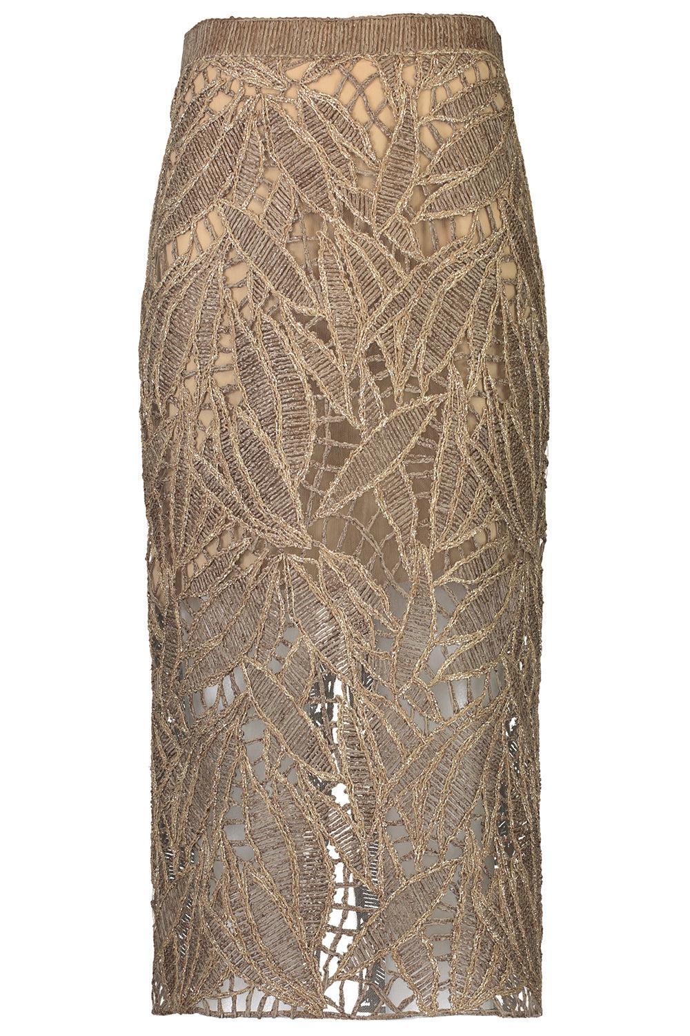 Opera Embroidered Pencil Skirt-WHITE-38-CLOTHINGSKIRTKNEE LENGT-BRUNELLO CUCINELLI