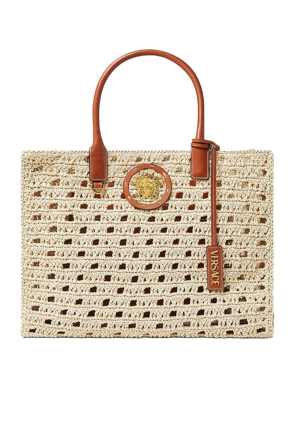 La Medusa Large Tote - Natural-BROWN-HANDBAGTOTES-VERSACE