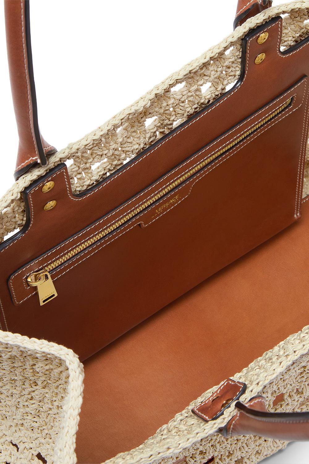 La Medusa Large Tote - Natural-BROWN-HANDBAGTOTES-VERSACE