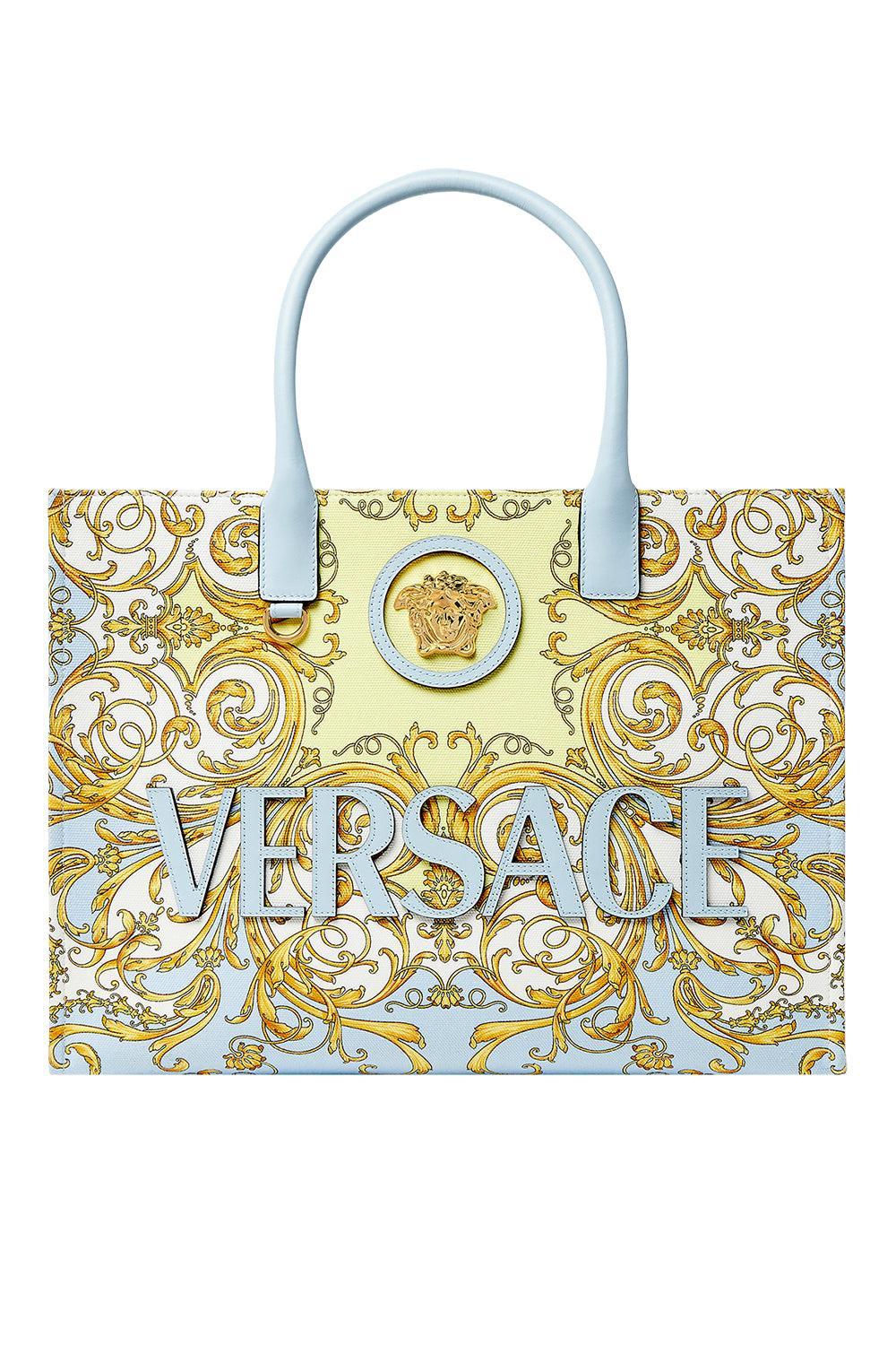 La Medusa Large Tote Bag - Light Blue-BLUE-HANDBAGTOTES-VERSACE