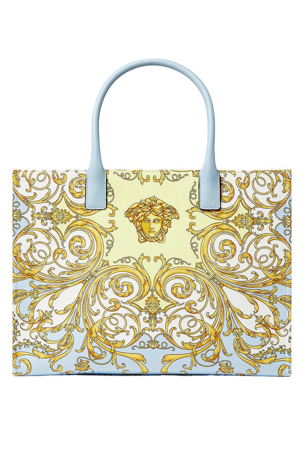 La Medusa Large Tote Bag - Light Blue-BLUE-HANDBAGTOTES-VERSACE