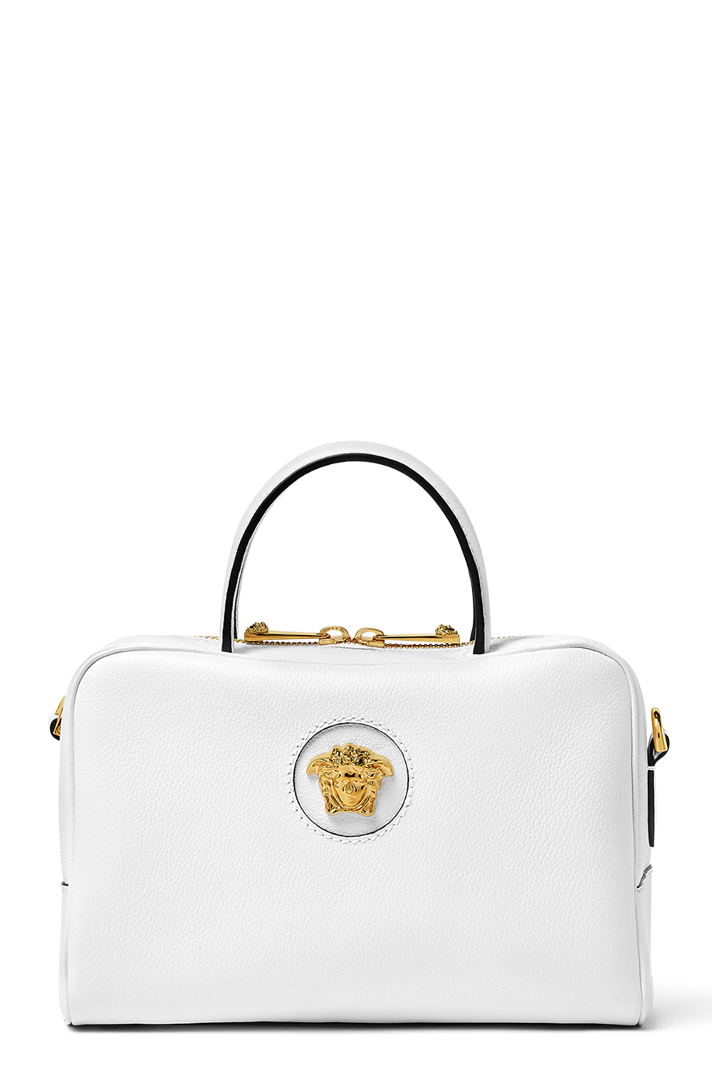 La Medusa Boston Bag - White-WHITE-HANDBAGTOP HANDLE-VERSACE