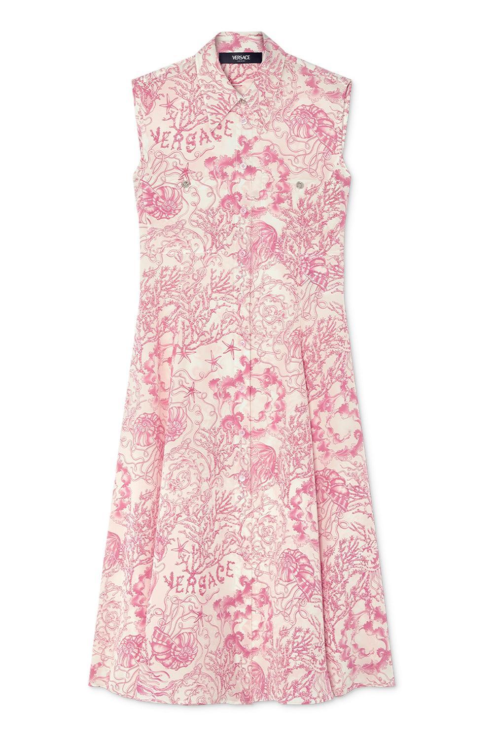 Underwater Barocco Bicolour Dress-EGSHLDRG-36-CLOTHINGDRESSCOCKTAIL-VERSACE