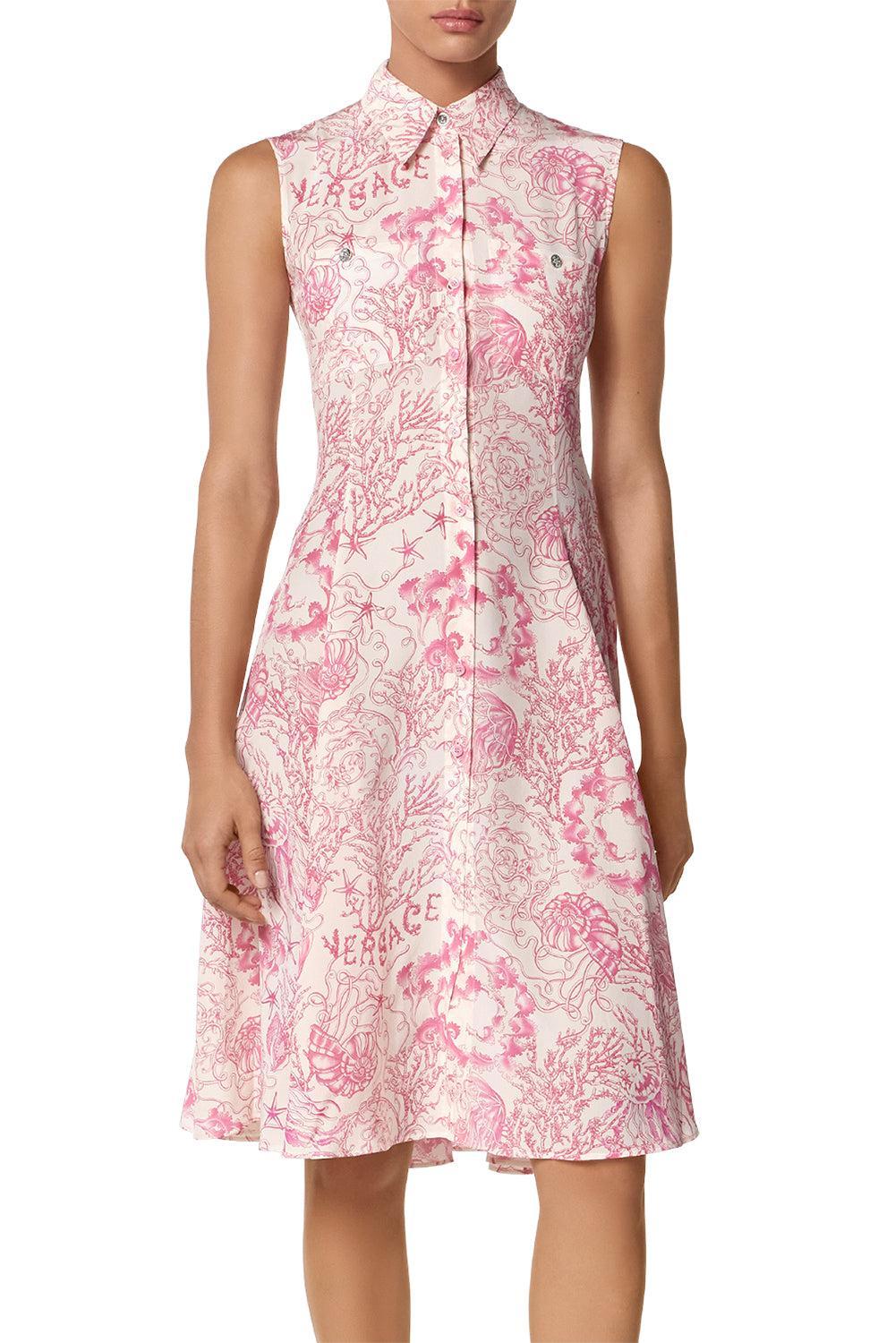 Underwater Barocco Bicolour Dress-EGSHLDRG-36-CLOTHINGDRESSCOCKTAIL-VERSACE